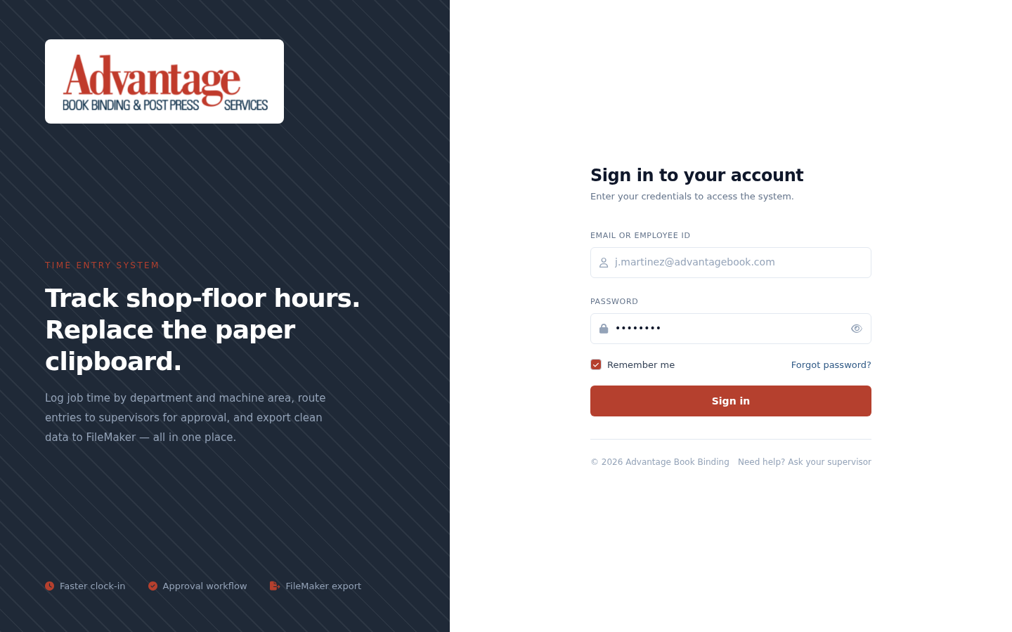 Login - Desktop